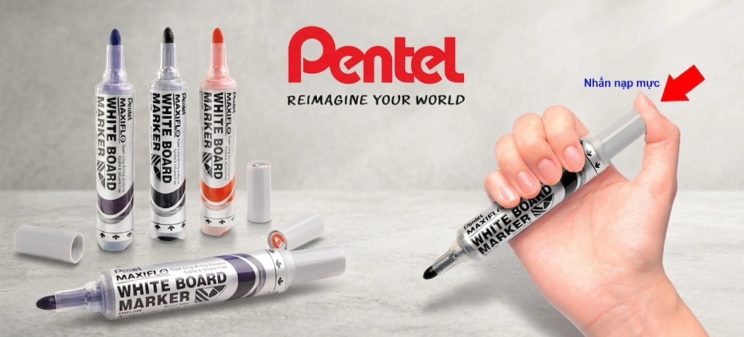 Bút Viết Bảng Pentel Maxiflo MWL5M – Giải Pháp Ghi Chép Đột Phá Cho Văn Phòng